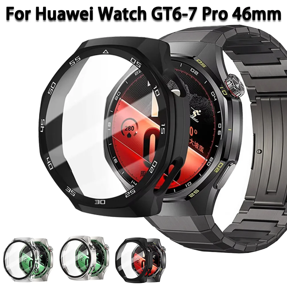 PC Case For Huawei Watch GT7-6 Pro 46mm Anti-Fall 360 Full Coverage Shell Tempered Glass For Huawei GT6/GT7 41-46mm WatchCover