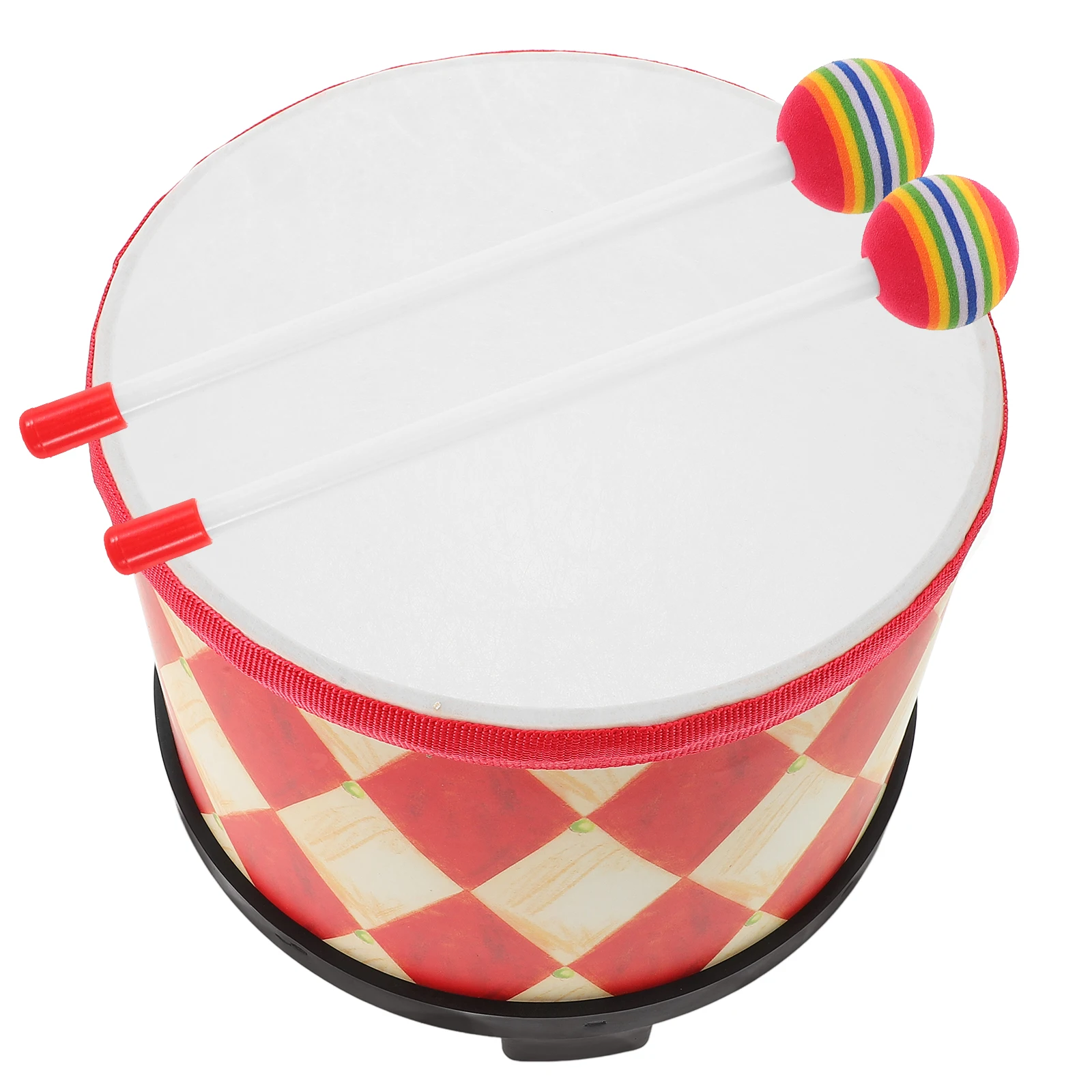 

Children Hand Clapping Red Grid Safe Wood Material Kids Music Toy Percussion Instrument Toddler Educational Tool Drum Toy