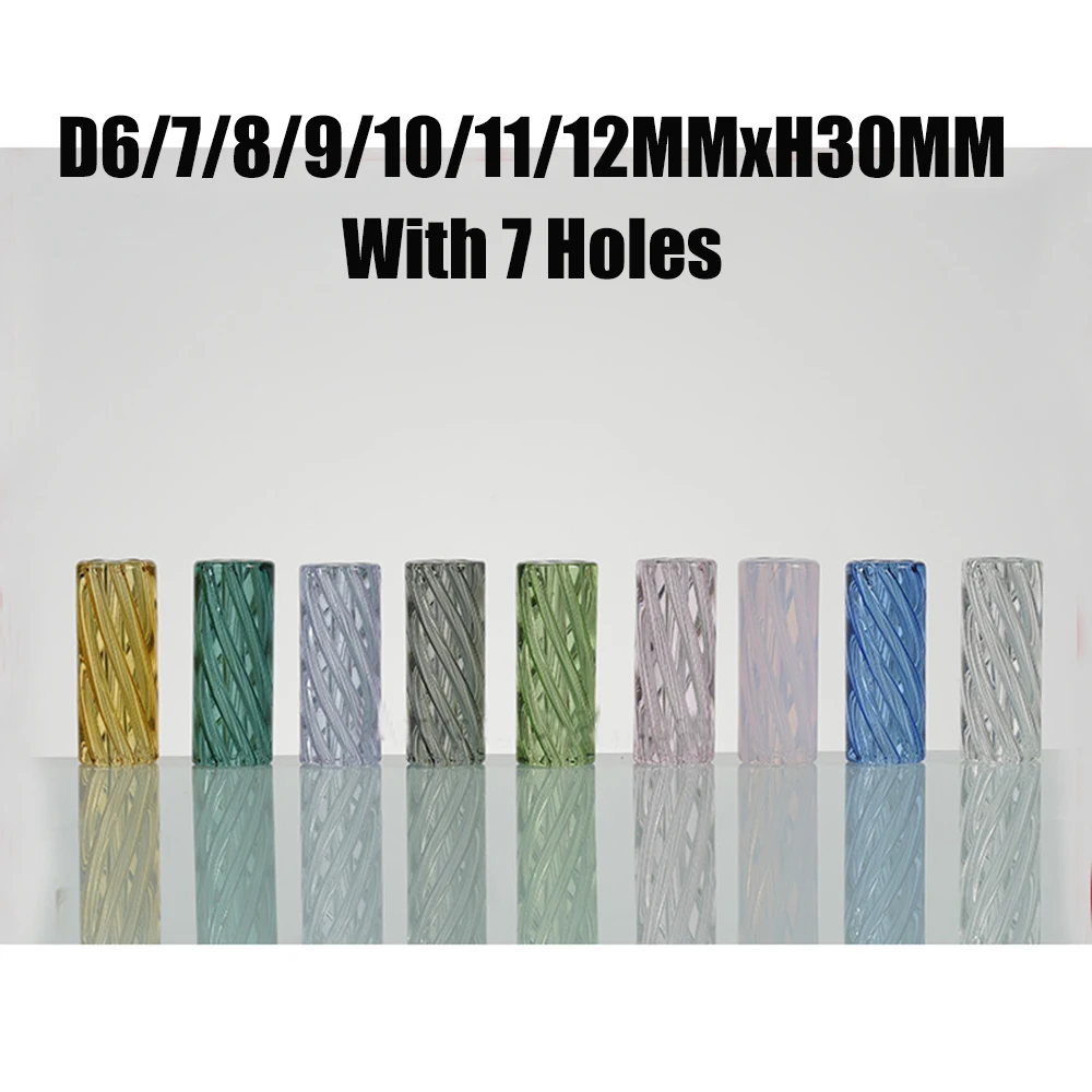 5Pcs 6mm 7mm 8mm 9mm 10mm H30mm Mini Glass Cigaret Pipe Filter Tips Round Mouth for Dry Herb Tobacco Smoking Rolling Drip