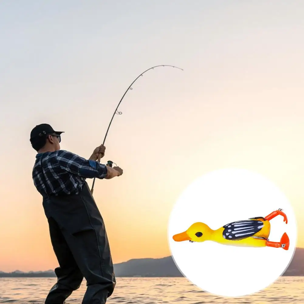 Bright Color Fishing Lure Fishing Lure Duck Shape Bait Vibrant 3d Spinner Leg Duck Bait Fishing Lure for Plopping for Catching