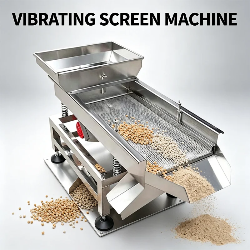 Stainless Steel Grain Screening Machine Multi-Functional Electric Customizable Linear Vibrating Screen Machine For Rice Soybean