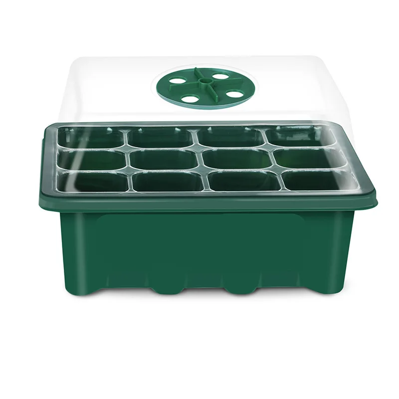 Adjustable Vent Seed Starter Tray 12 Cell Thick 88g Humidity Dome Plant Germination Propagator Box for Garden Seedling Growth