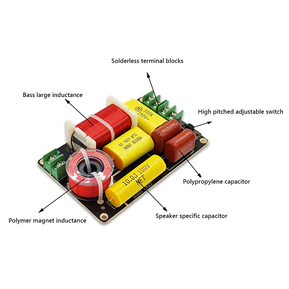 WEAH-250 250W 2 Way Frequency Divider 2750/2800Hz DIY Speaker Filter Circuit Audio HiFi Filter Circuit Board Home Sound Theater