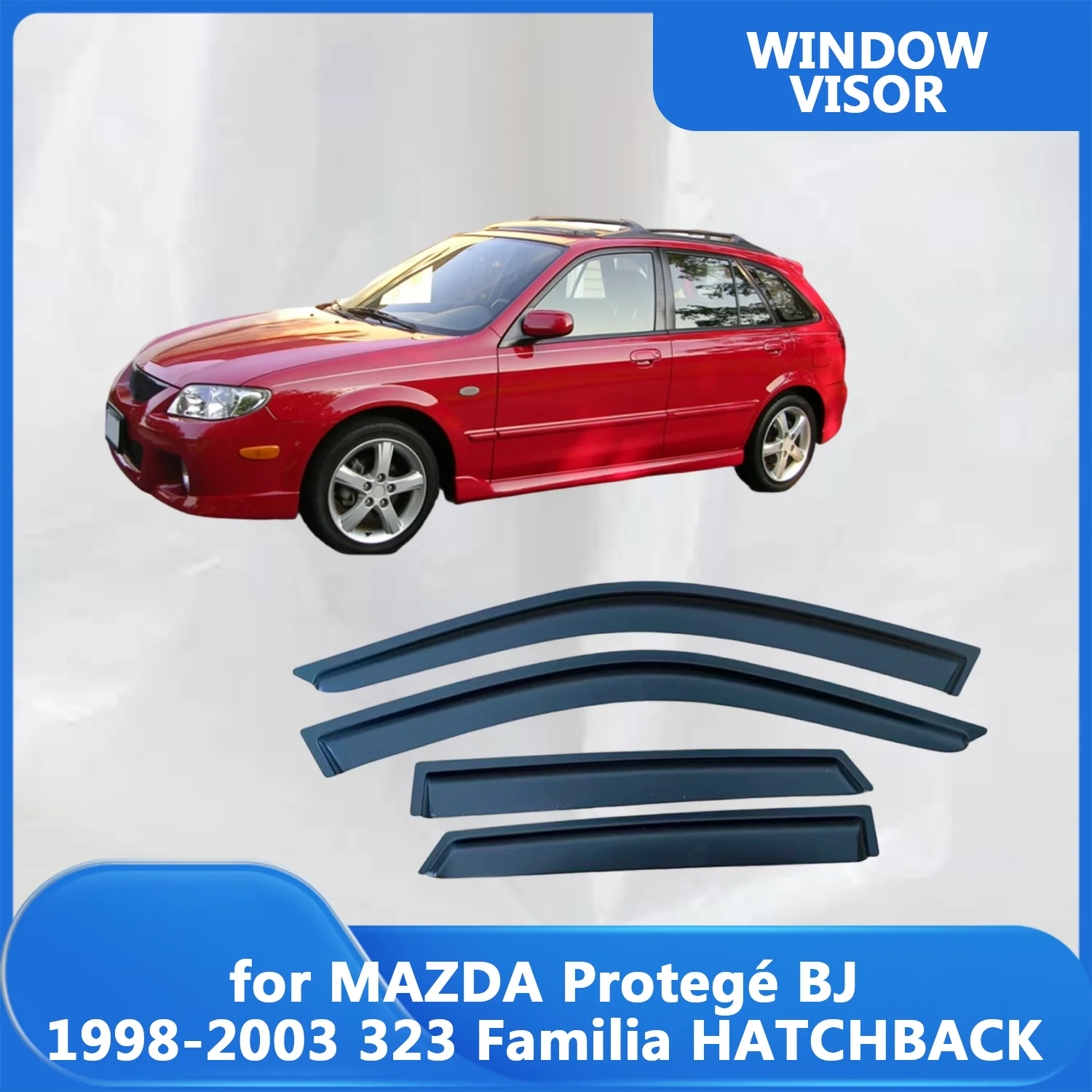 

Оконный козырек для MAZDA Protegé BJ 1998, 1999, 2000, 2001, 2002, 2003, 323 Familia HATCHBACK, ветровые дефлекторы, защита от дождя, дверной козырек