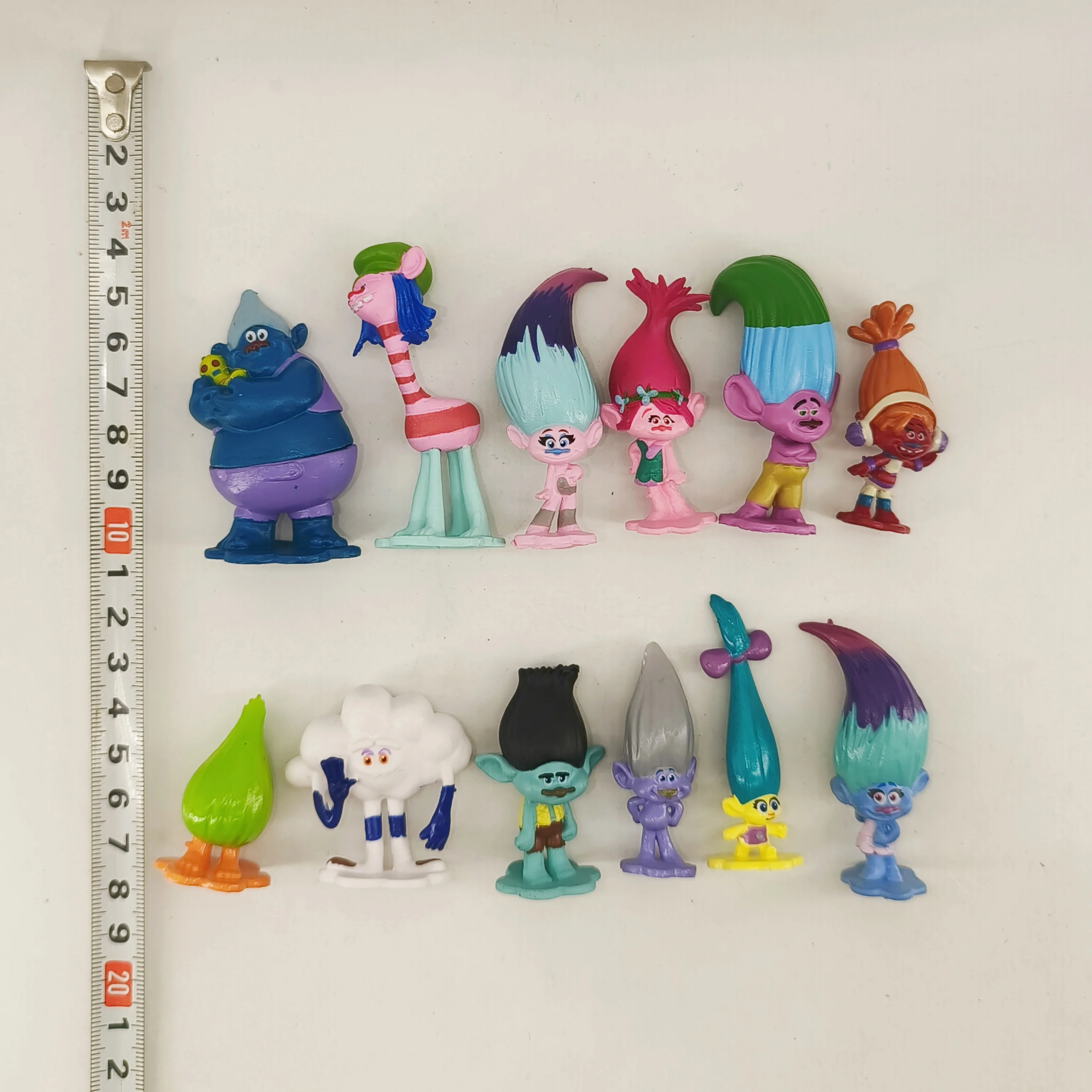 12pcs/Set Anime Funny Trolls Action Figures Magic Hair 3-6cm PVC Adorable Uglydoll Children Toy Cartoon Character Kids Gifts