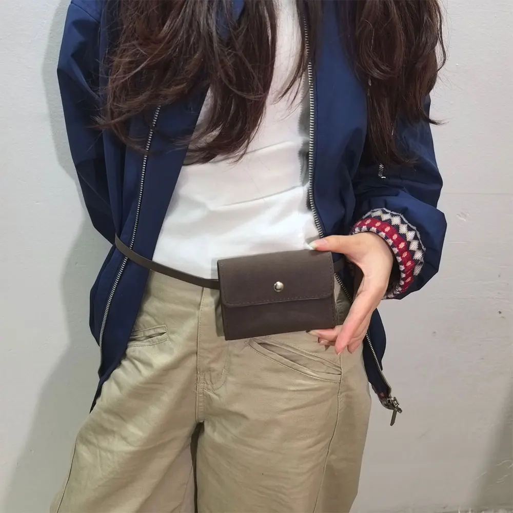 

Fashionable Minimalist Pure Color Matte Leather Single Shoulder Bag with Buckle Small Storage Wallet Soft PU Square Shape