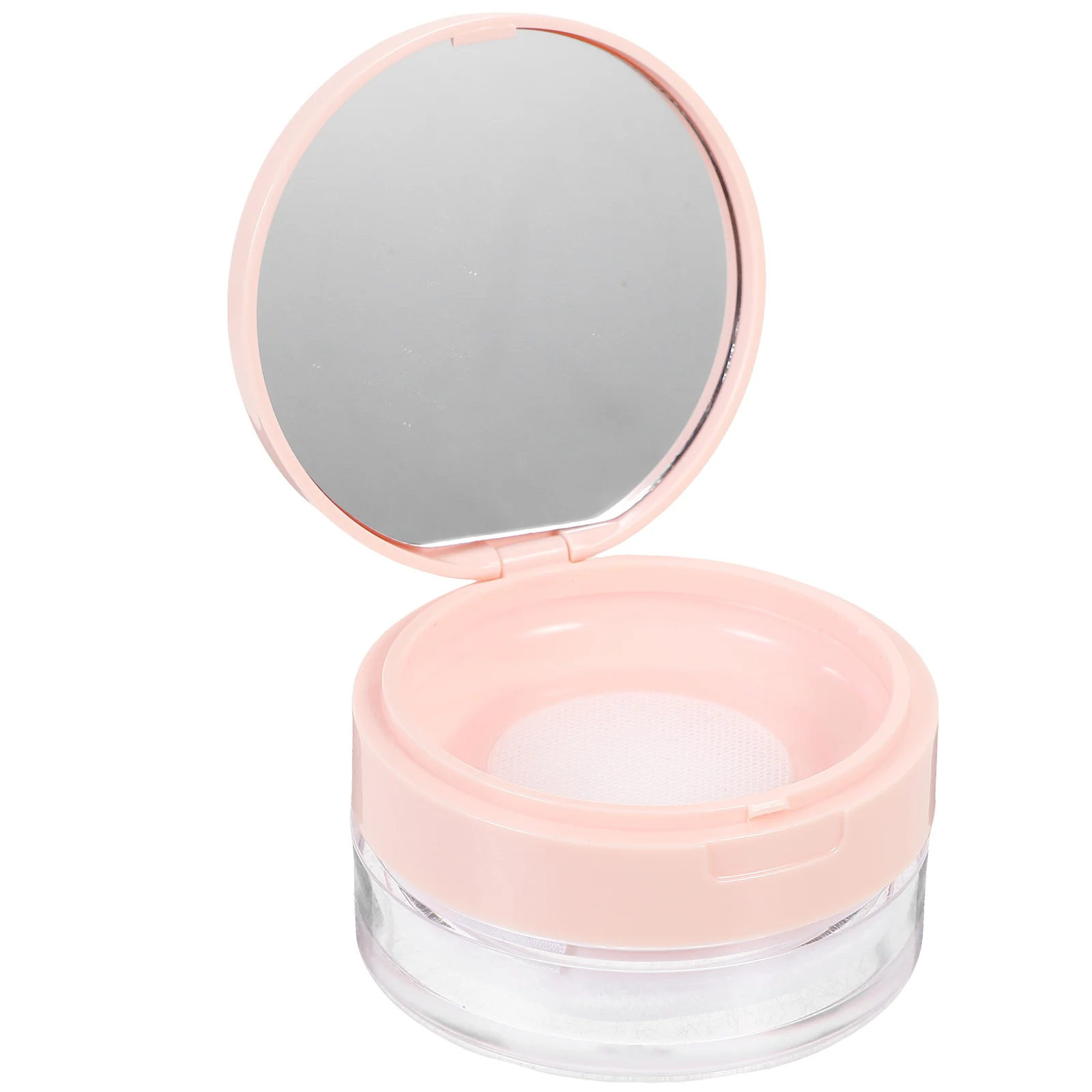 

Portable Container Loose Powder Box Mirror Design Double Layer Leak Proof Travel Makeup Case Beauty Sponge Holder Compact Powder