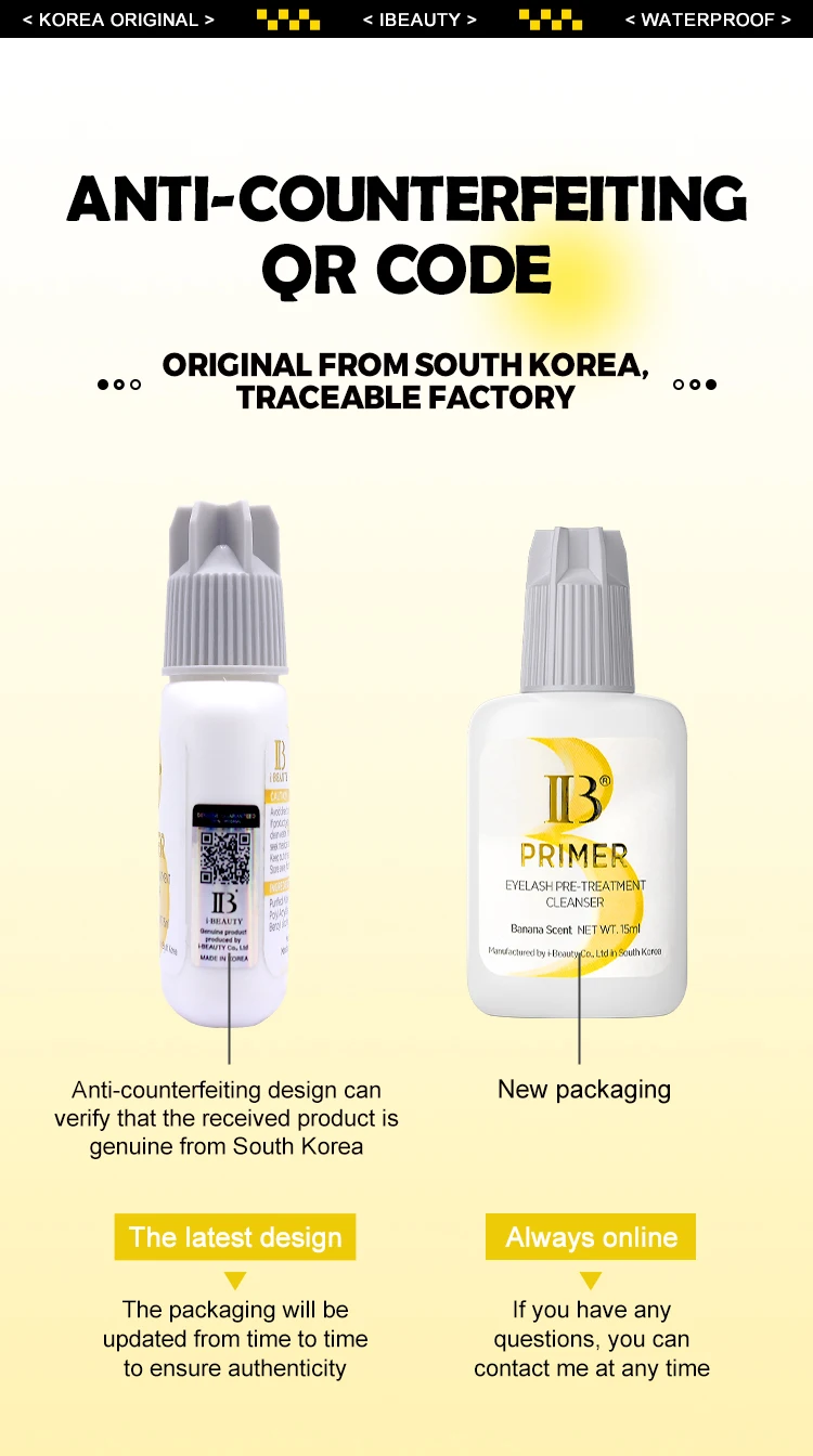 1 Flasche IBeauty Banana Primer Fake Wimpernverlängerung, schnell trocknend, langlebig, Korea Beauty Shop, stark klebendes Zubehör, Bonder – Detail 4