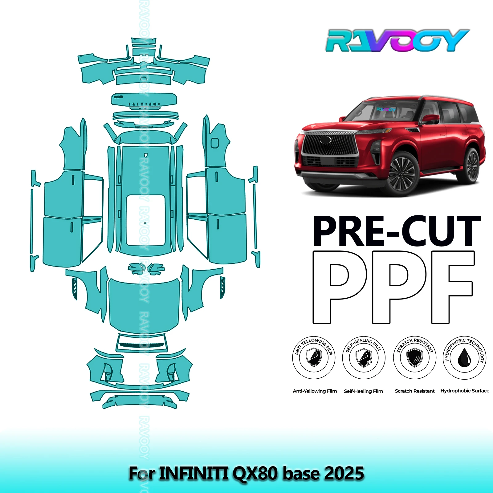 

8.5Mil Precut PPF Paint Protection Film Full Vehicle For INFINITI QX80 base 2025