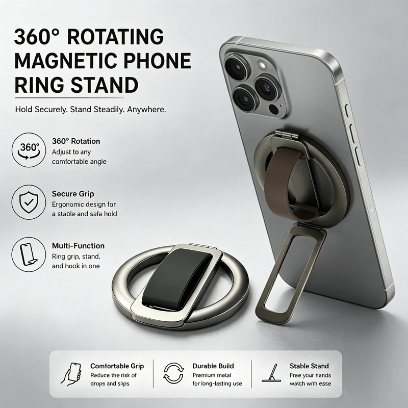 

Mobile Phone Strong Magnetic Holder for iPhone 17 16 15 Pro Max Samsung Folding Portable Adjustable Phone Magnet Stand Bracket