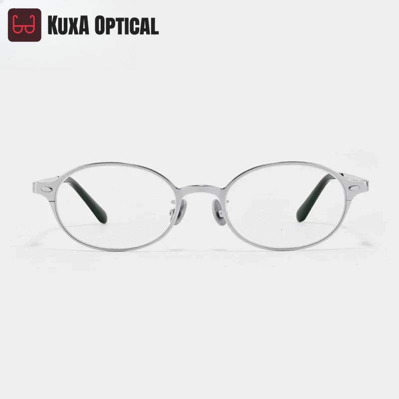 

KUXA Горячие новые модные женские очки в титановой овальной оправе для близорукости и дальнозоркости, линзы по рецепту, мужские оптические очки