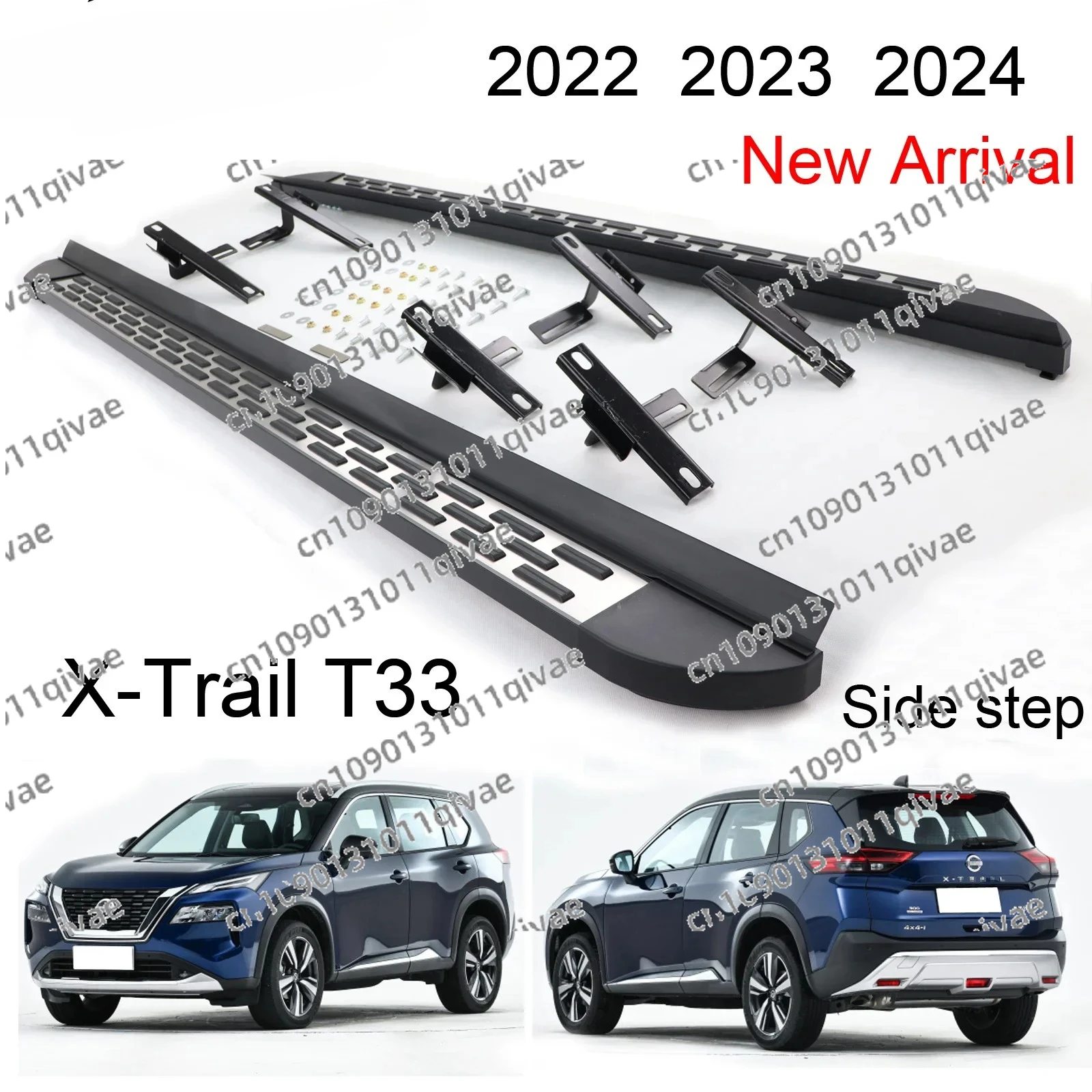 

OEM side step nerf bar running board for Nissan X-trail Rogue T33 2021 2022 2023 2024,fashion model,load 250kg,free drill hole