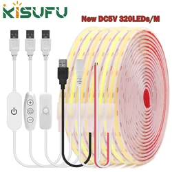 IP68 Waterproof COB LED Strip DC5V 320LEDs/M 3000K 4000K 6000K RA90 Dimmable Adhesived Tape Swim Pool Outdoor Decor 5M 3M 1M