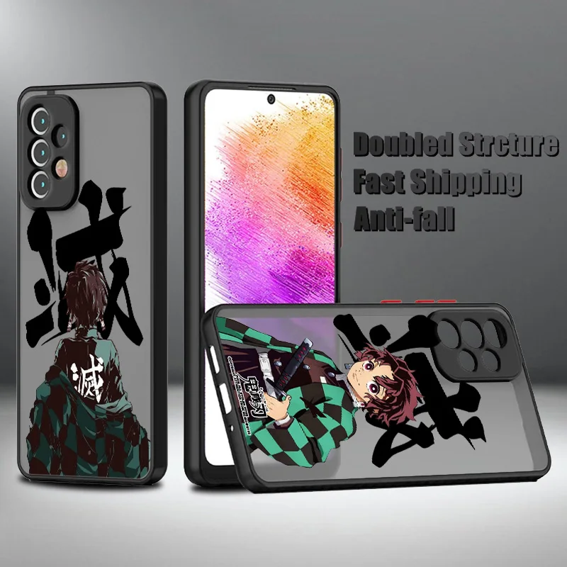 Kamado tanjiro Demon Slayer Phone Case For Samsung A22S A21S A14 A13 A12 A11 A05 A04E A03 A02 A01 Frosted Translucent Silicone