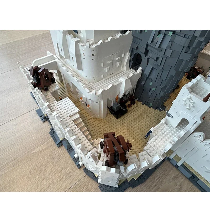 grandiose rings movie white castle diorama bricks medieval fortress stronghold architecture blocks city moc building fans towerC