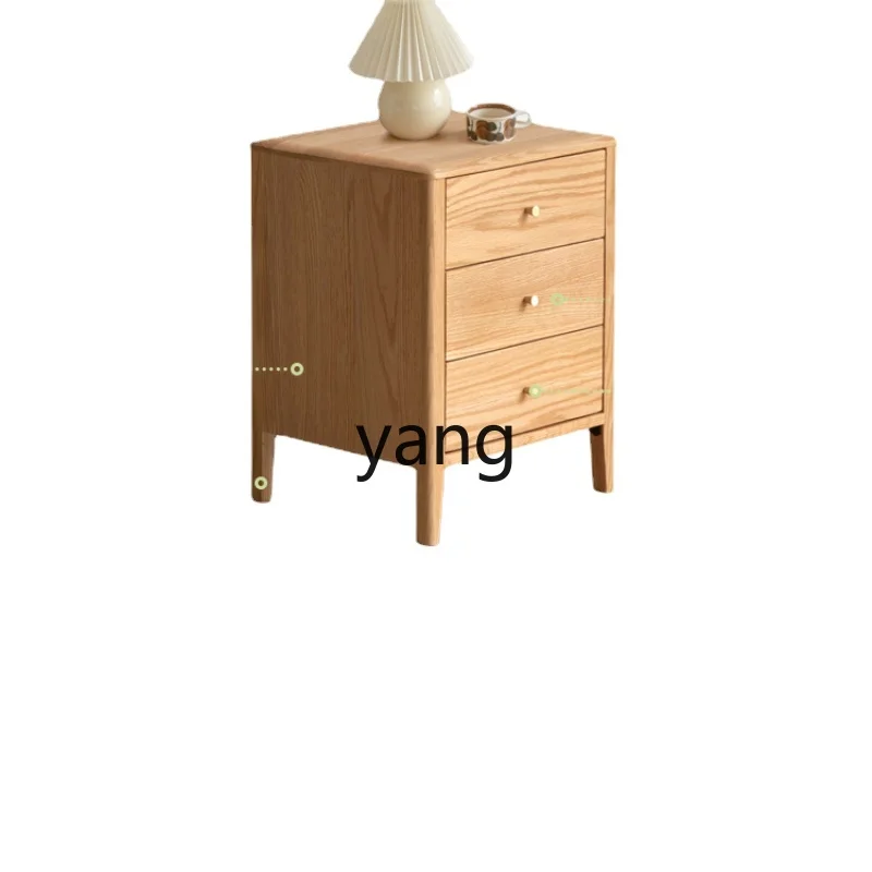 LTT Bedside Table Modern Minimalist Bedside Cabinet Nordic Drawer Locker Oak