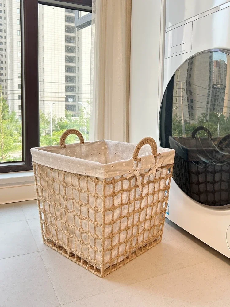 Japanese-style laundry basket Household bedroom High-value dirty clothes storage basket ins wind dirty clothes Middle antique