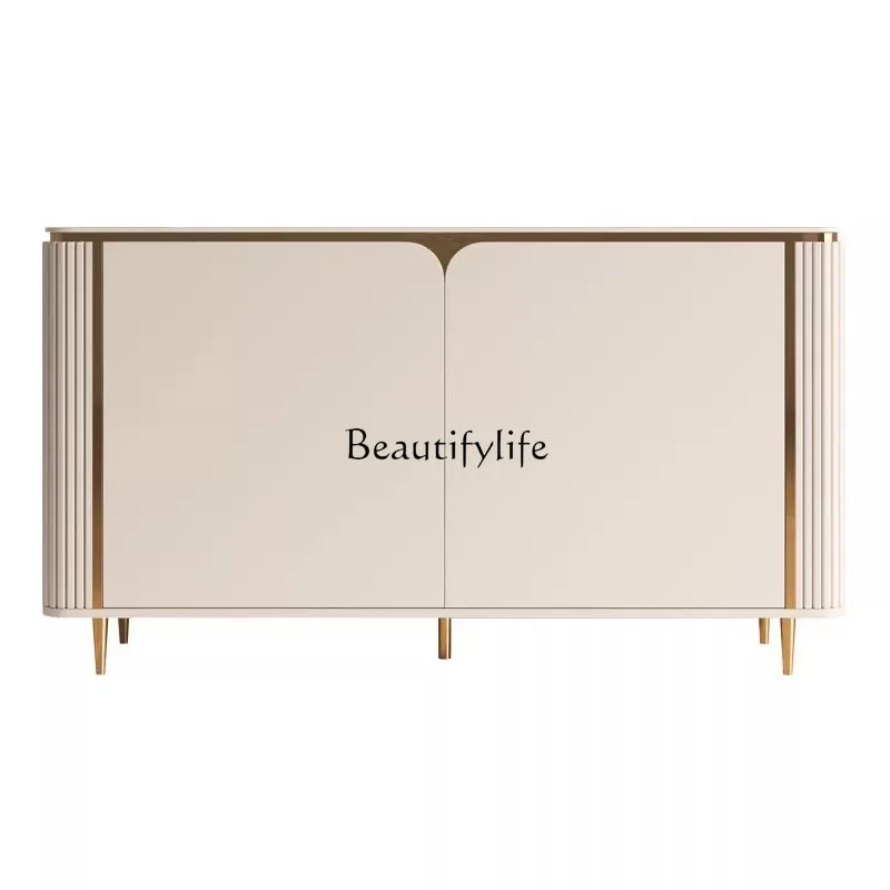 

Solid wood light luxury rock slab shoe cabinet entrance modern simple partition locker