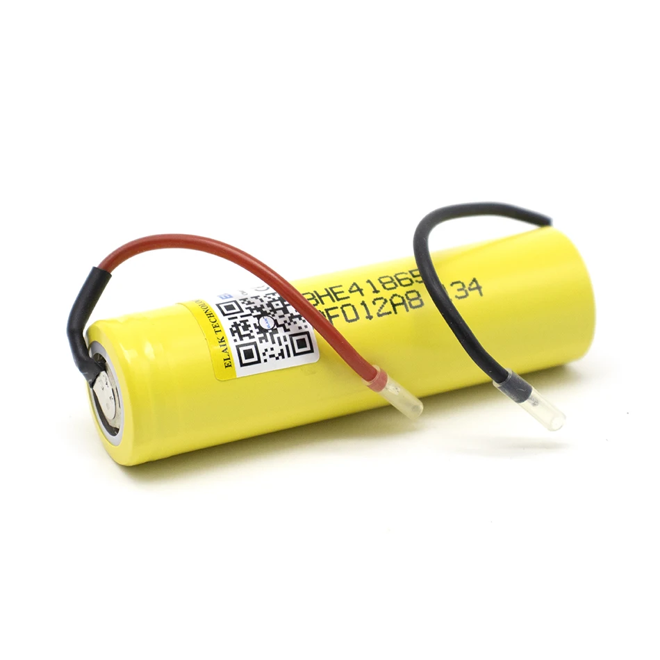 1-20PCS HE4 2500mAh Li-lon Battery 18650 3.7V Power Rechargeable batteries 20A discharge +DIY Silica gel Cable