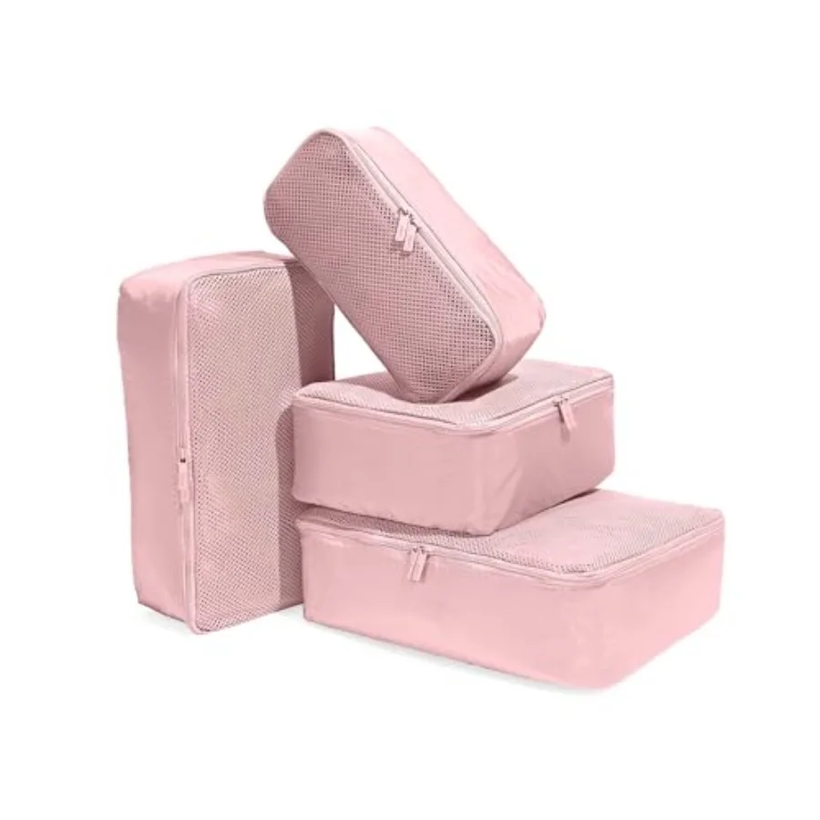 

Набор из 4 легких органайзеров для путешествий Insider Packing Cubes для чемоданов и ручной клади, цвет: розовый (Blush Pink)