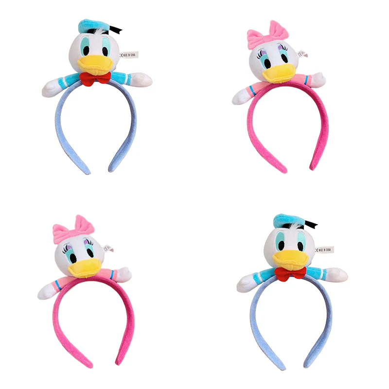 Disney Mickey Mouse Plush Headbands Baby Donald Hair Band Women Cute Stitch Ears Head Band Kids Anime Daisy Duck Hairbands Gift