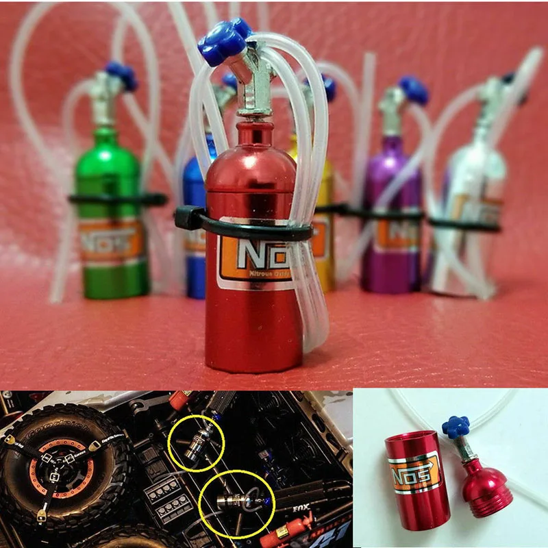 1/10 Scale Nitrogen Gas Bottle for RC Vehicle  METAL NITROUS NOS BOTTLE Accessories For On Road Drift Racing Car