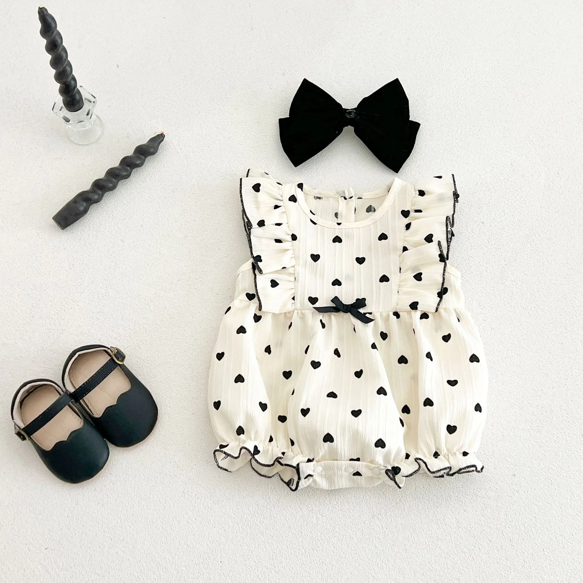 Combinaisons d'été pour nouveau-nés filles Ins Bellbell, barboteuses jacquard à pois pour bébés filles, combinaisons à manches volantées, 6 mois-3 ans, body pour filles