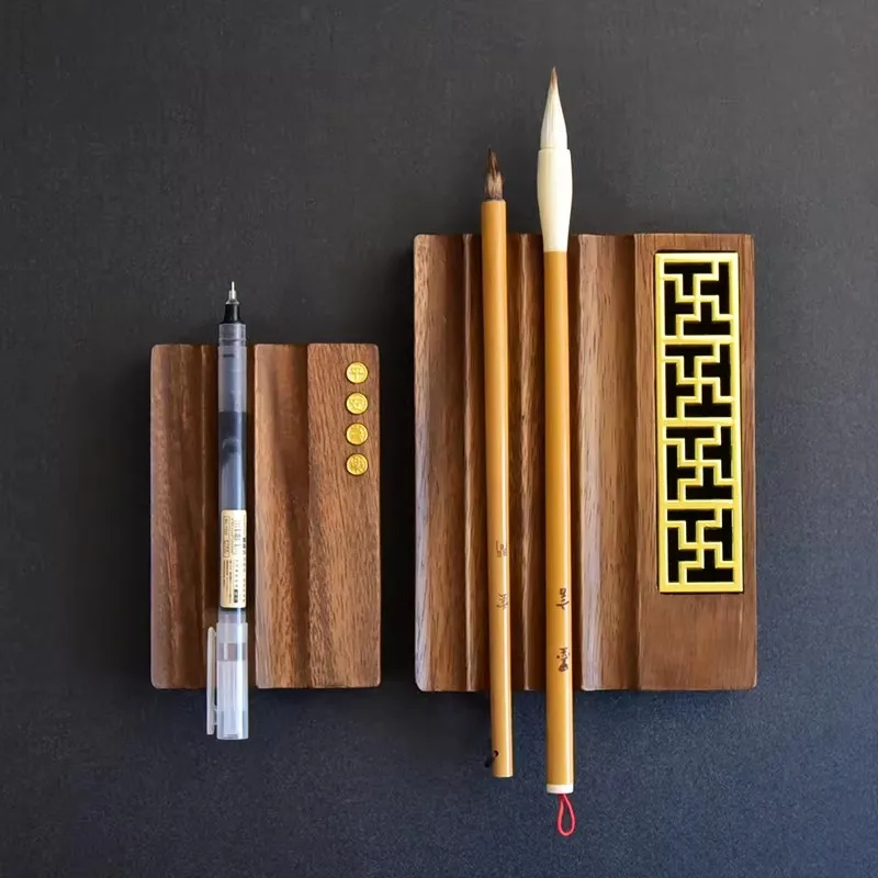クリエイティブヴィンテージ木製ブラシレストアームレスト中国書道絵画手首サポートデスク装飾学者ギフト