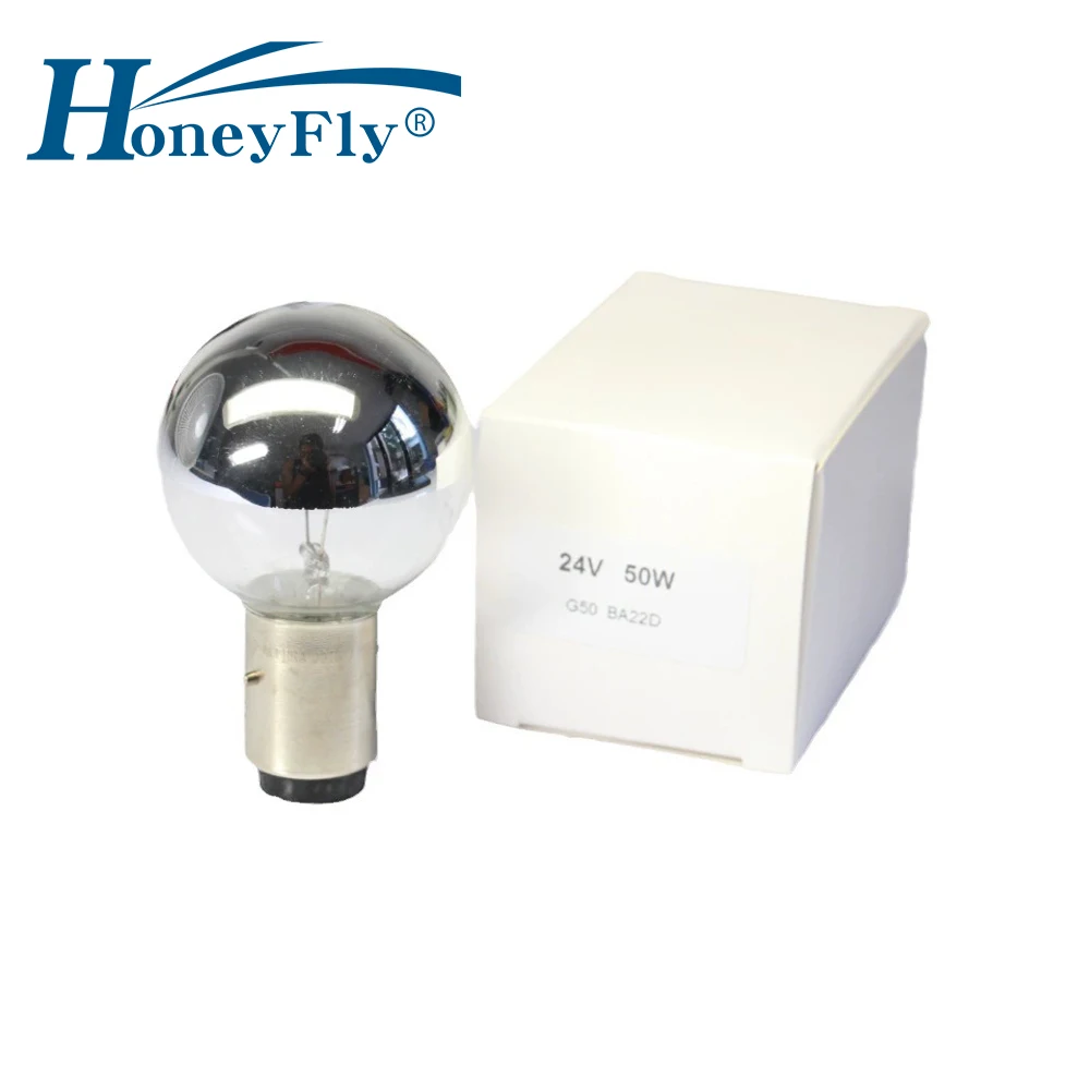 HoneyFly Shadowless Operating Lamp 24V 50W BX22D Warmwhite Half Coated Medical Surgical Bulb for Hanalux 56016678 Guerra 0079