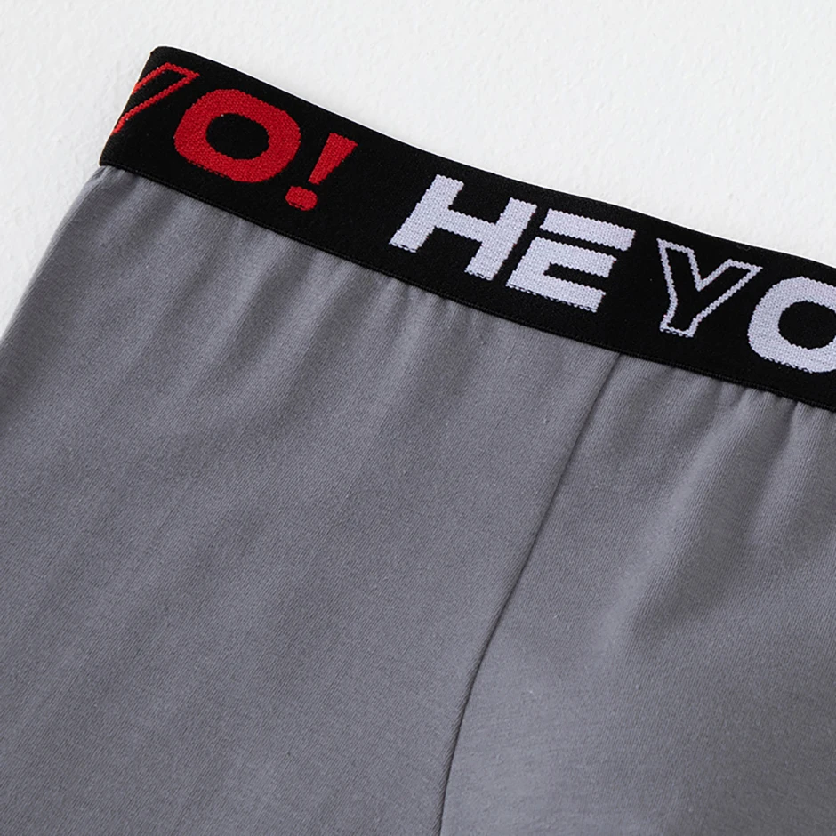 4-teiliges Set Herren-Unterwäsche aus Baumwolle in Uni-Farben, lässig und vielseitig, elastischer Bund, bequeme Boxershorts in Übergröße – Detail 9