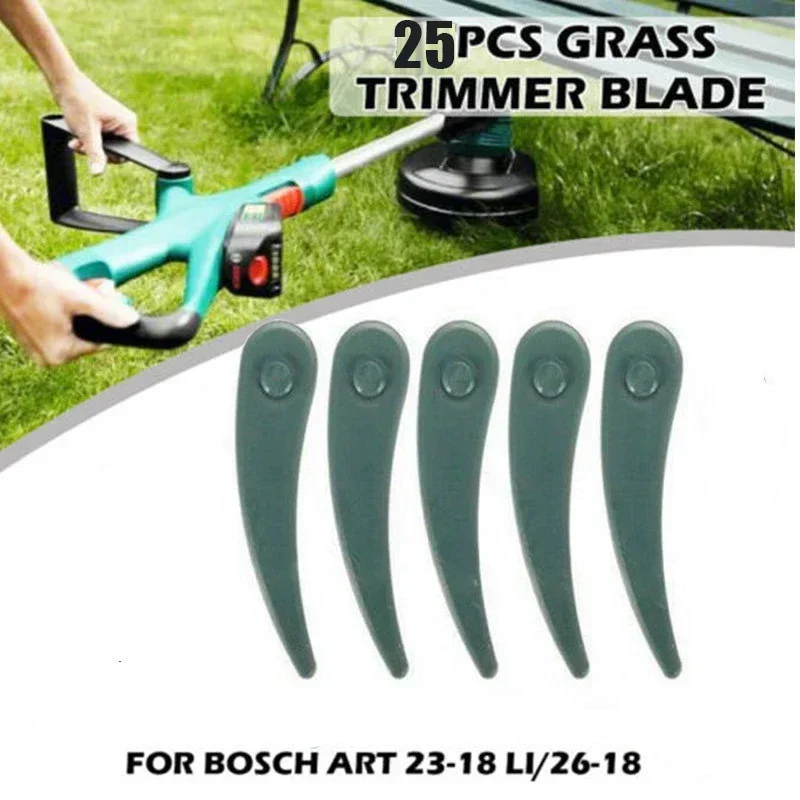 25Pcs Grass Trimmer Replacement Plastic Blades for Bosch ART 26-18Li ART 23-18 Li Grass Trimmers Polymer Blade Cutting System