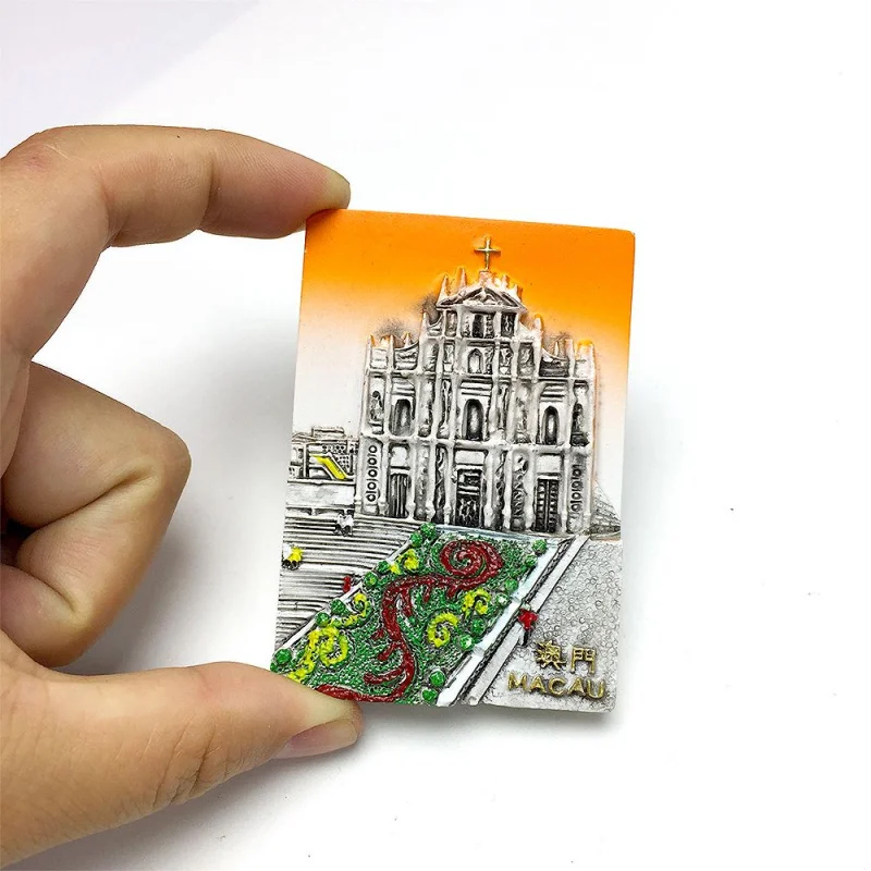 

China Macau Taipa Creative Travel Souvenirs Cultural and Creative Magnetic Refrigerator Stickers Three-dimensional Home Magnetic