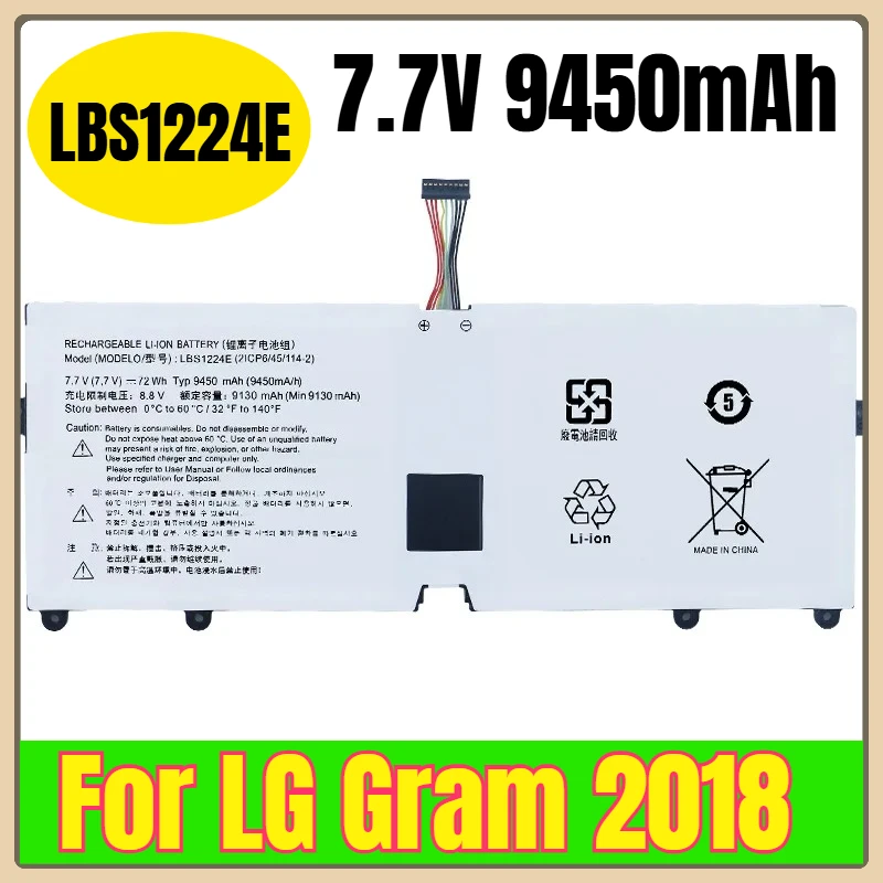 

7.7V 9450mAh LBS1224E Laptop Battery for LG Gram 2018 13Z980 14Z980 15Z980 13Z980-G.AA53C
