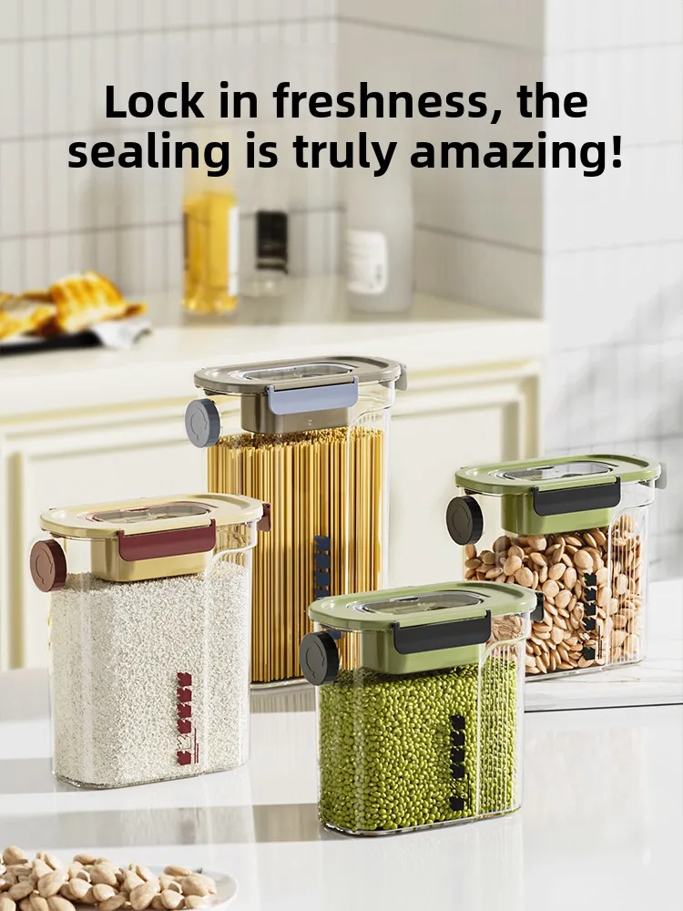 

Пластиковый контейнер для хранения пищевых продуктов с ручкой, прозрачный, влагонепроницаемый, защищенный от насекомых, банка для чая, органайзер для кухни