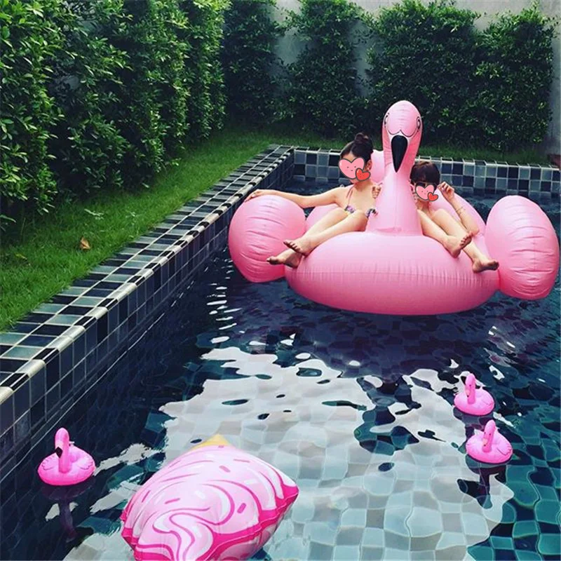 1-2 شخص بحيرة حفلة طوف يونيكورن نفخ المياه فلامنغو بركة تعويم جزيرة قارب حيواني قابل للنفخ تعويم