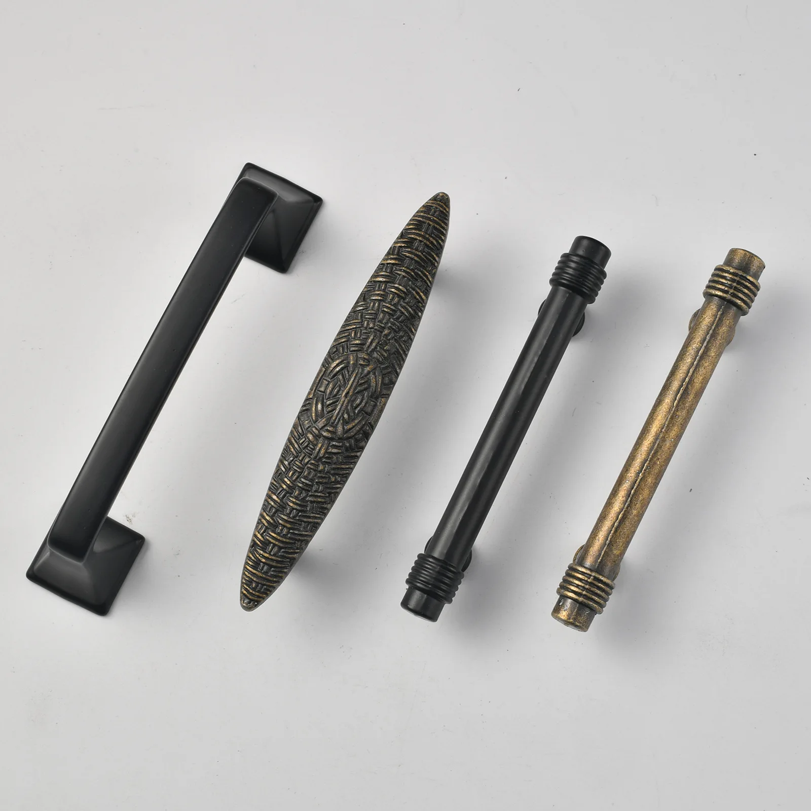 Solid Single Hole Furniture Hardware Drawer Cabinet Door Handle American Wardrobe Cabinet Hole Distance 64/75/96 mm