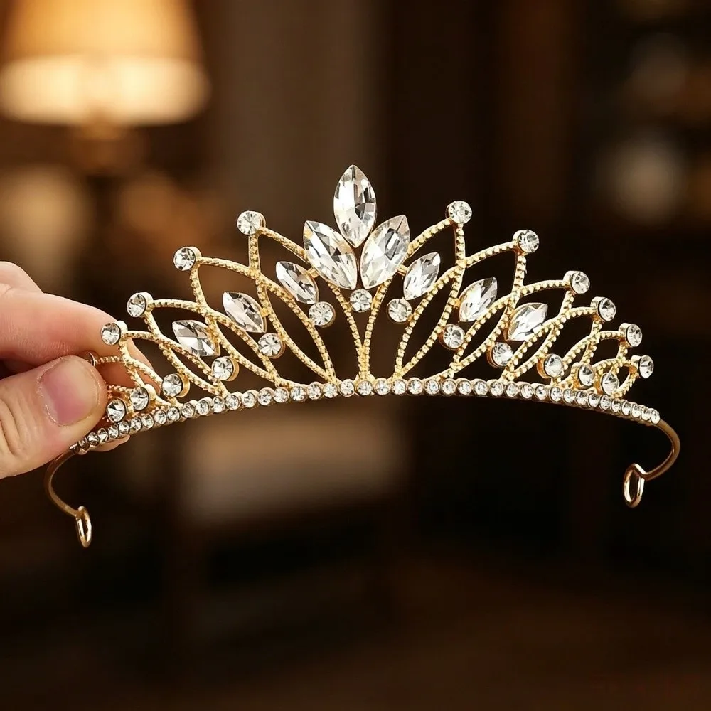 Birthday Crown Crystal Tiaras for Women Photography Props Baroque Queen Princess Crowns Luxurious Rhinestone Bride's Crown