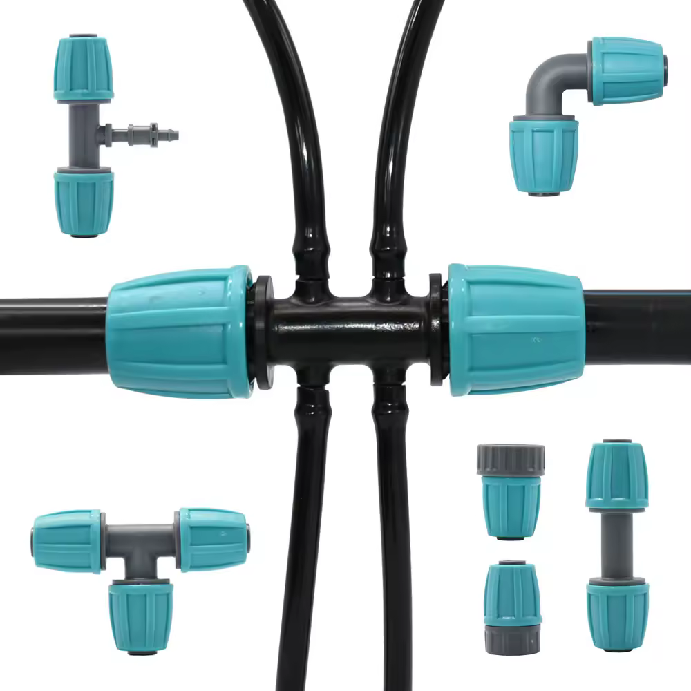 16mm 1/2" Garden Irrigation Tube Connector Splitter Watering Hose Elbow Tee Coupling Agricultural Drip Irrigation PE Pipe Joints