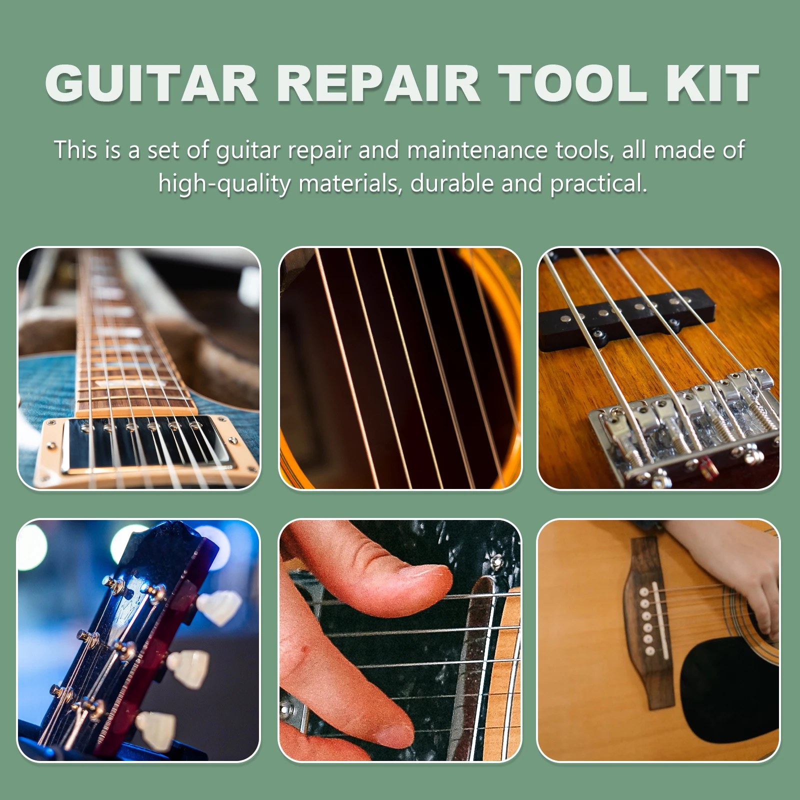 

Tools Guitar Maintenance Accessories Repair Kit for Clean Cleaning Durable Black Practical