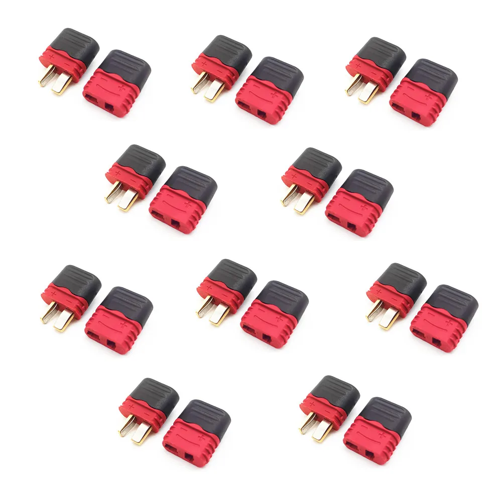 2/5/10 Pairs Upgrated Sheathed T Plug Connectors Dean Style Male Female Protection Cover for RC Battery ESC Motor Controller