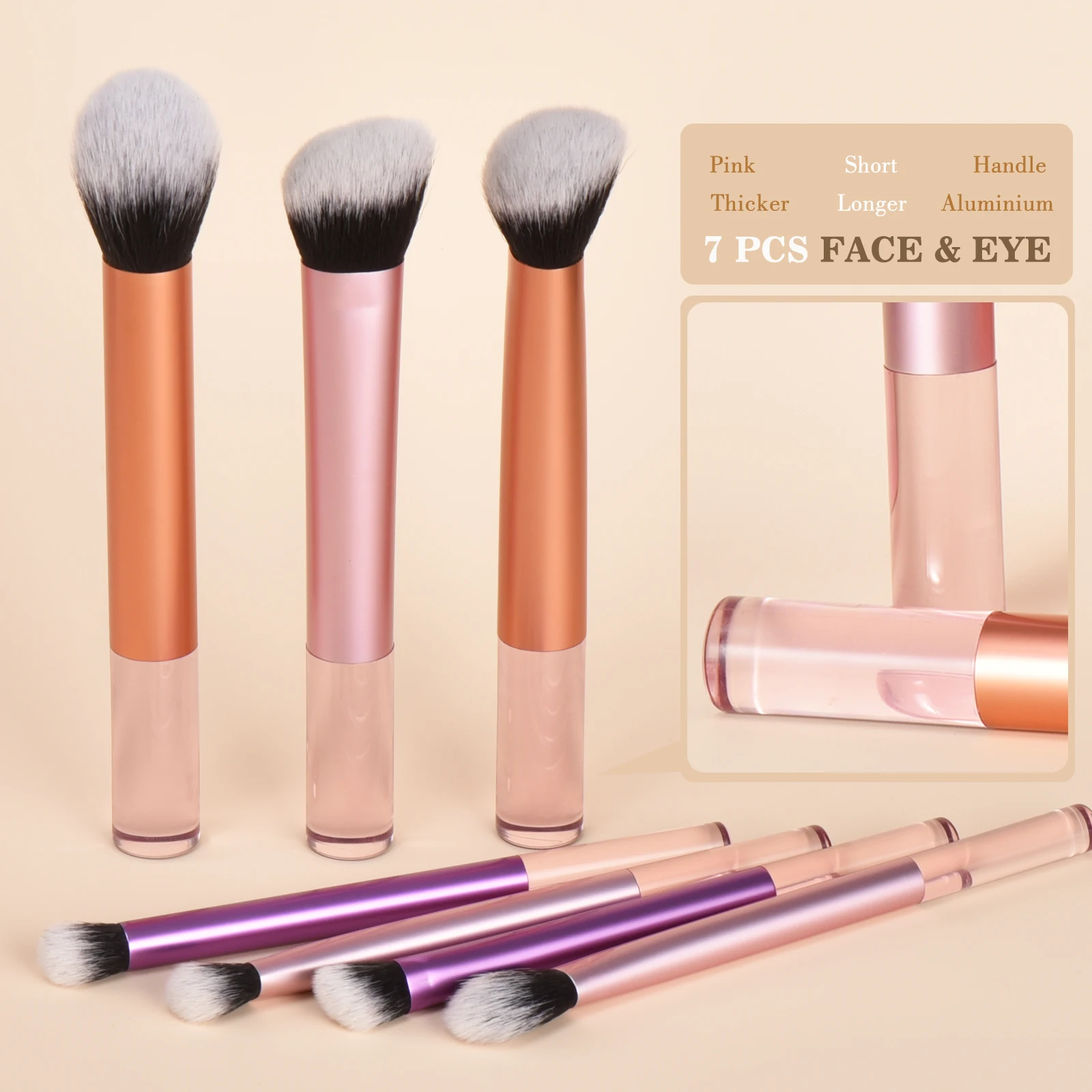 Maquiagem Brush Kit para Contorno, Corretivo, Fundação, Sombra de Olho, Contorno para Misturar e Polir, Conjunto para Esculpir