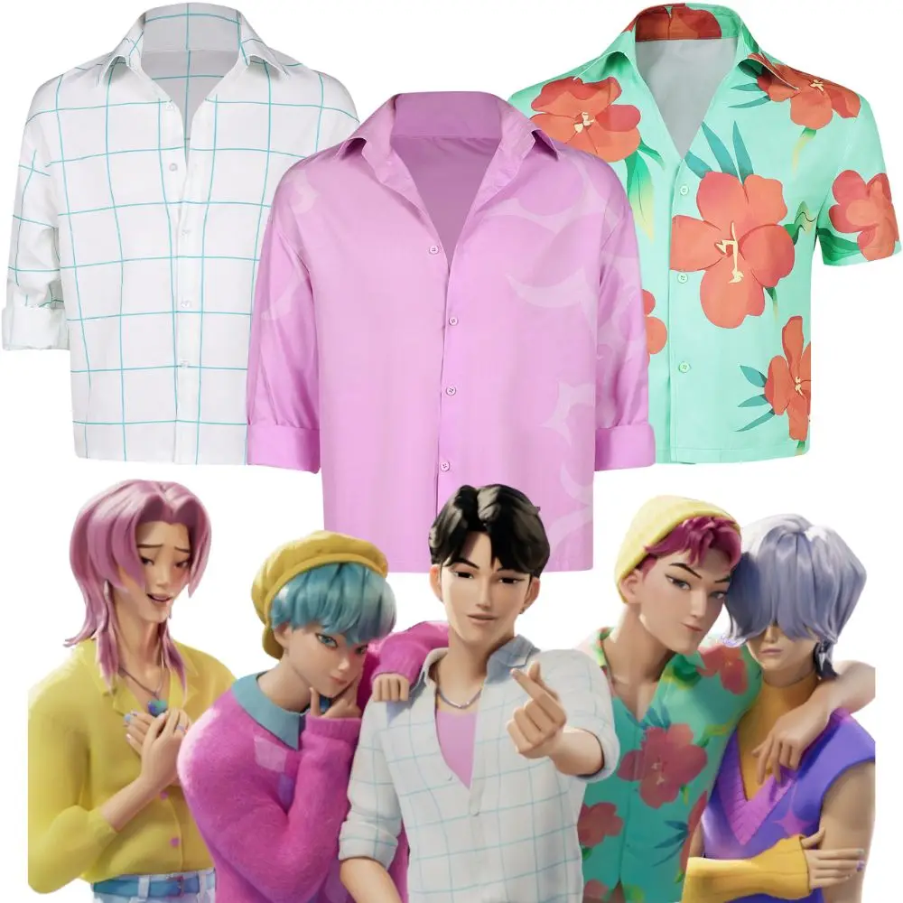 

a Kpop Demon Hunters Jinu Baby Saja Boys Cosplay T-shirt Costume For Men Women Group Idol Roleplay Outfits Halloween Carnival