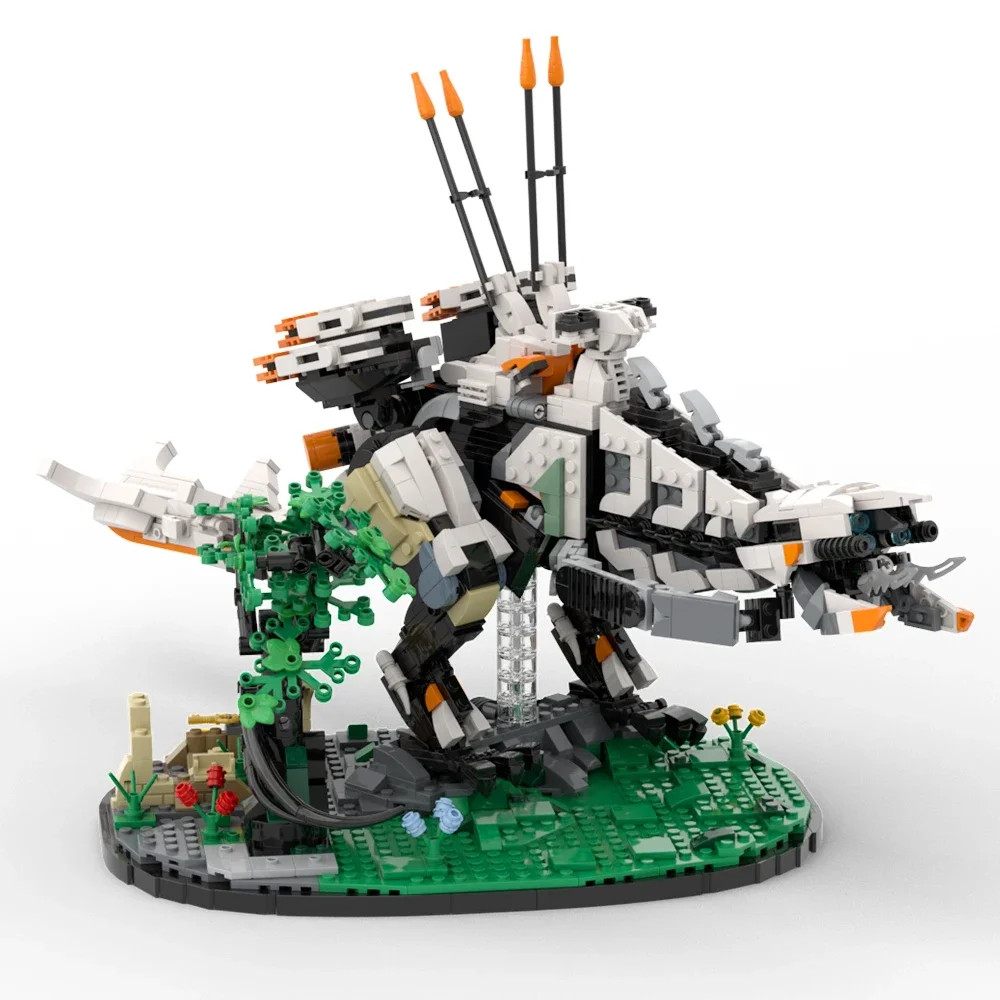 BuildMoc Horizons Zerod Dawn, Forbidden West Thunderjaw Corruptor Forbidden West Mech Building Block Kit for Children Gifts