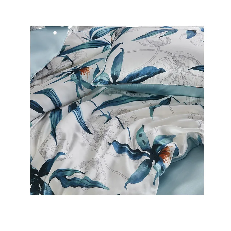 Silk four-piece set, simple atmosphere, mulberry silk bedding