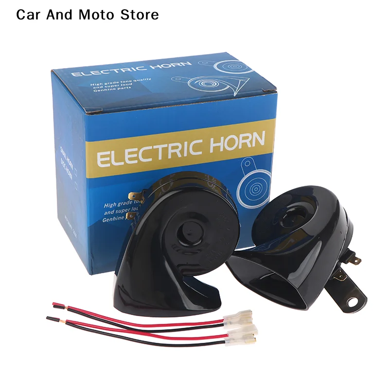 

Комплект из 2 водонепроницаемых громких автомобильных звуковых сигналов 12В с адаптером, разъемом-переходником и двойным штекером для различных марок автомобилей