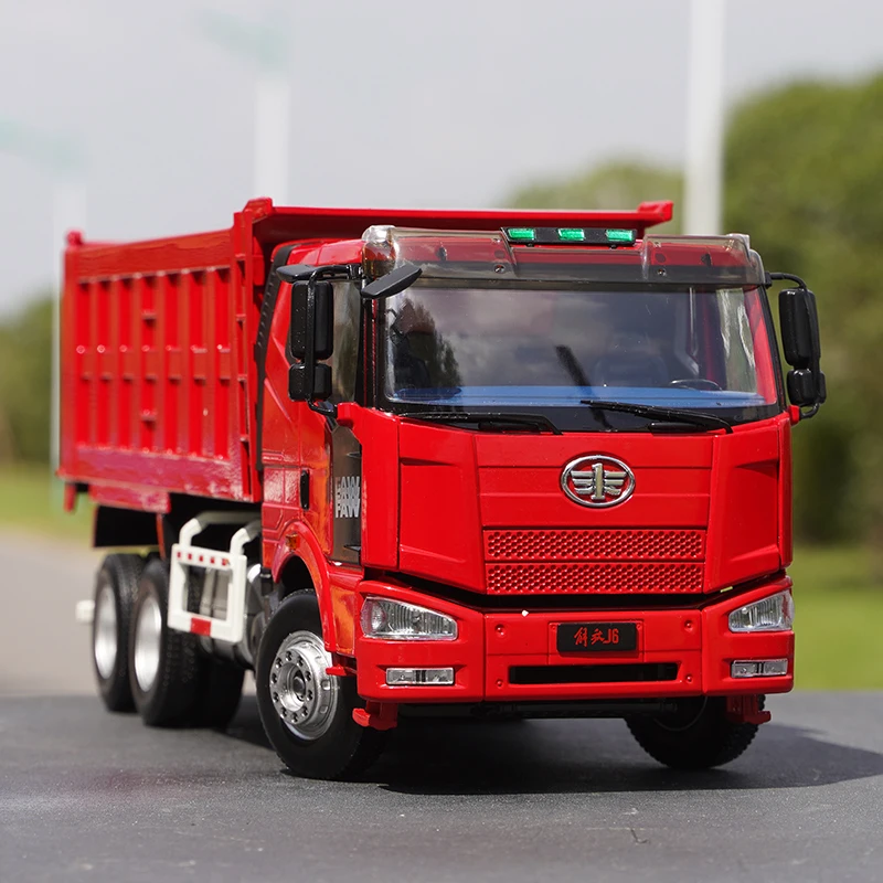 Original Factory 1:24 FAW Jiefang J6 Diecast Dump Truck Engineering Alloy Simulation Truck Model for Gift, Collection