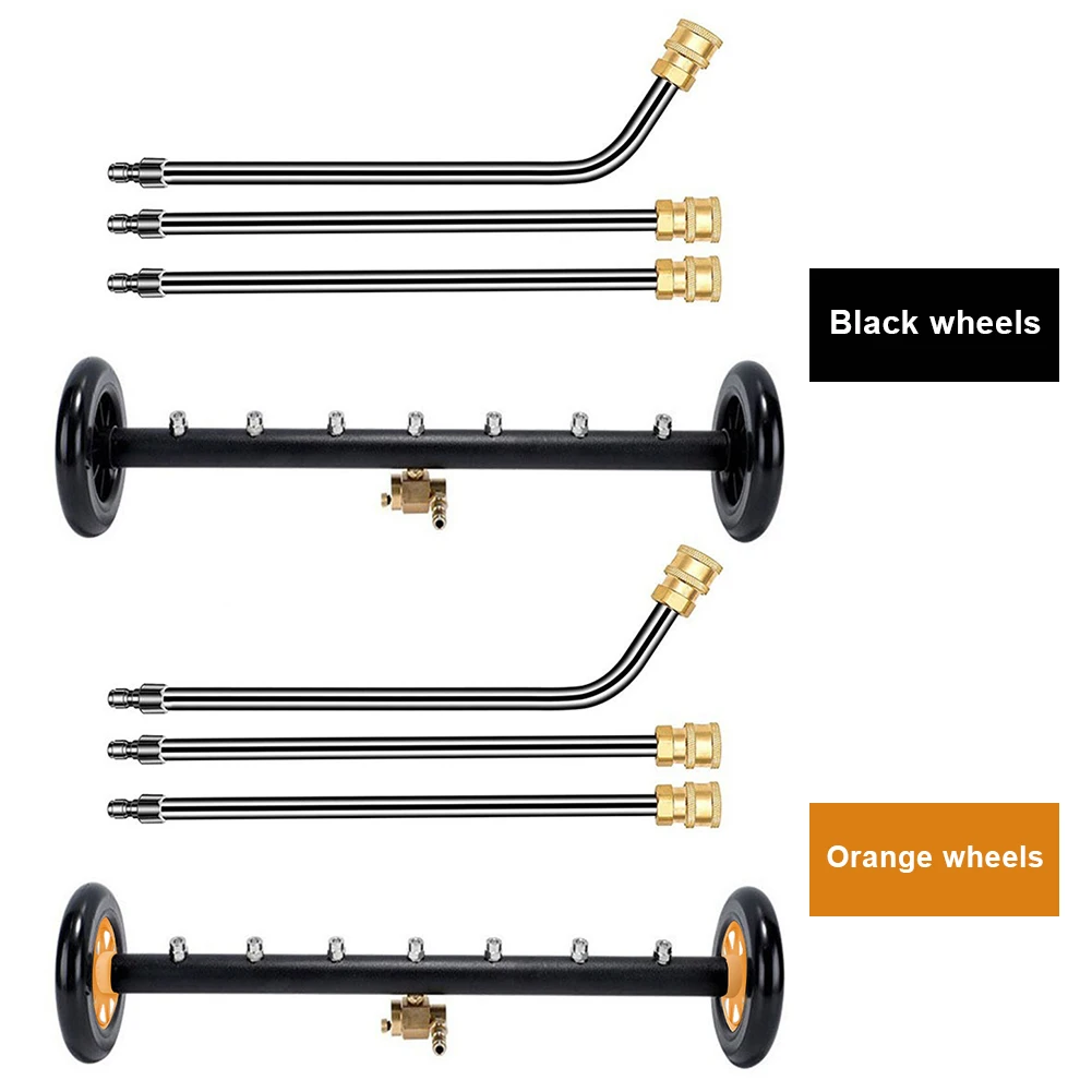 22 Inch High-Pressure Water Broom 1/4 Quick Connector Pressure Washer Extendable 3-Wand Underbody Cleaning Water Broom 4000 PSI