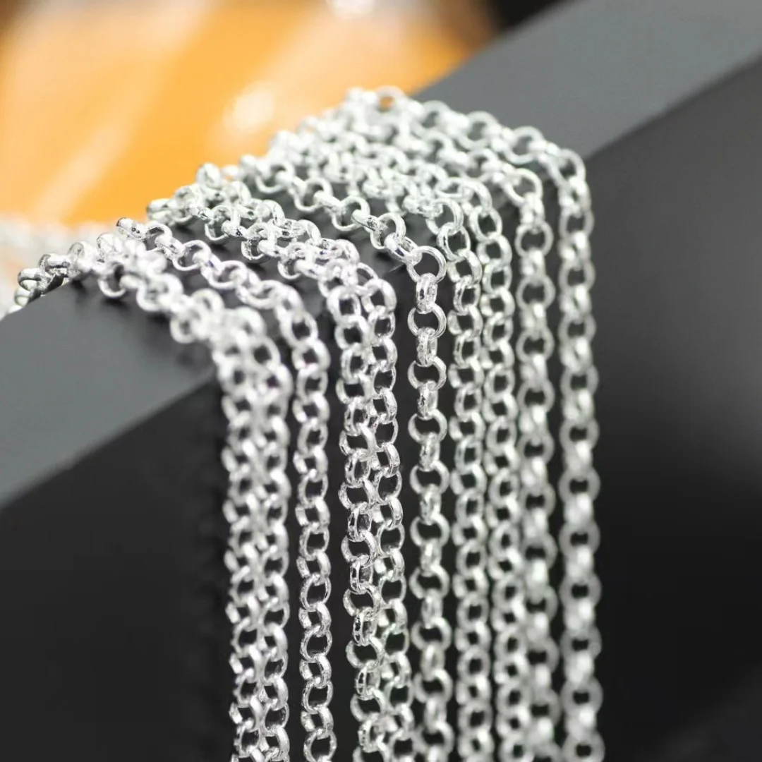 10PC Fashion Jewelry 925 Sterling Silver 3MM CROSS Link Chain 16''-30'' Women's Pendent Chain Color Lobster Clasp