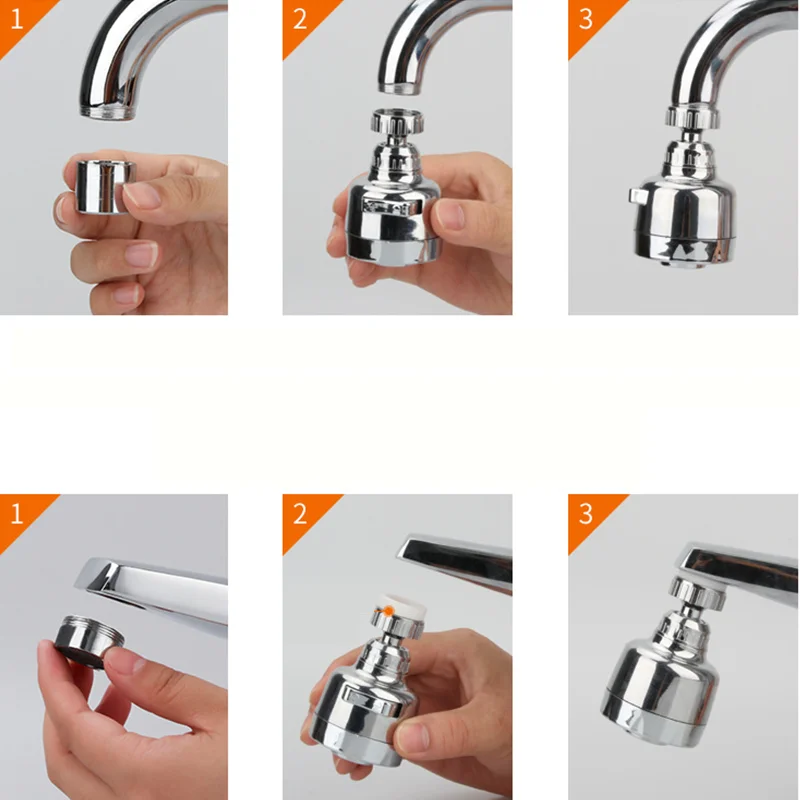 360-Degree Rotating Splash-Proof Faucet Kitchen Shower Splash-Proof Gadget Filter Head Universal Splash-Proof Water Extender Kitchen and Bathroom Faucet
