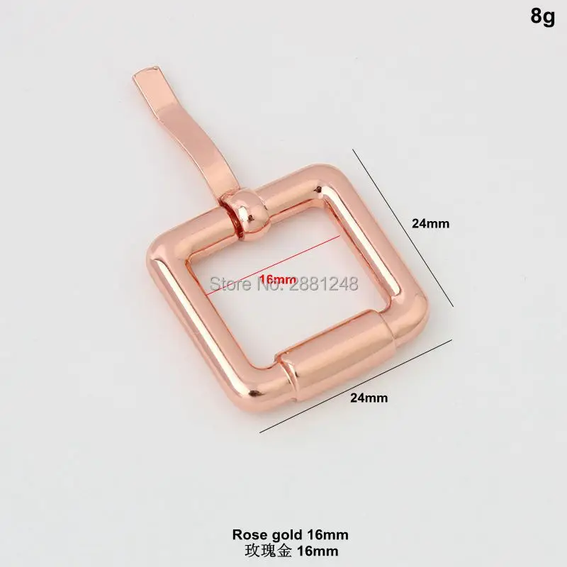 10-100pcs 16mm 20mm 26mm 32mm Rose gold metal leather bag strap silder pin buckle bags no turn buckle  Supplies Leather Hardware